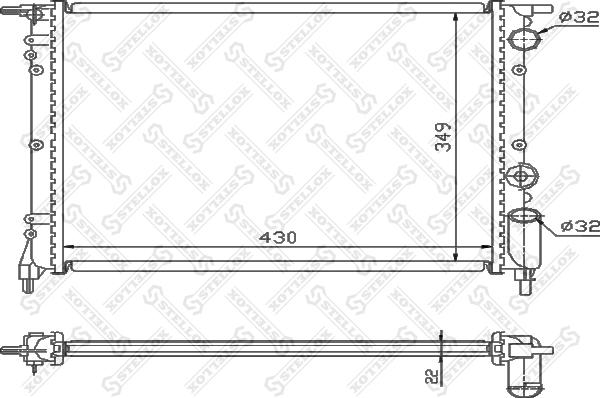 Stellox 10-25106-SX - Радіатор, охолодження двигуна autocars.com.ua