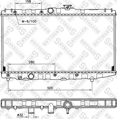 Stellox 10-25110-SX - Радіатор, охолодження двигуна autocars.com.ua