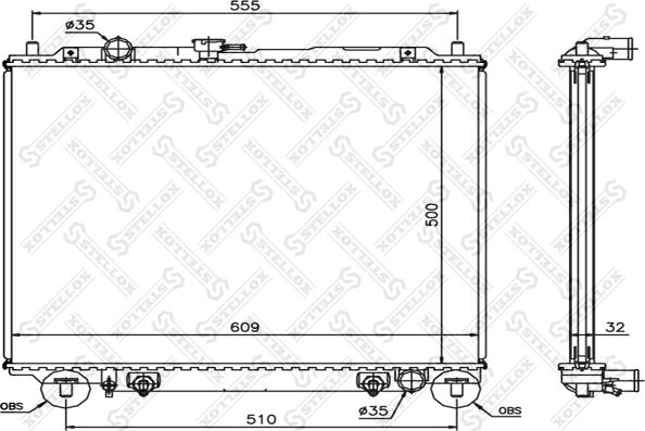 Stellox 10-25118-SX - Радіатор, охолодження двигуна autocars.com.ua