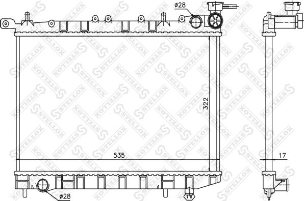 Stellox 10-25121-SX - Радіатор, охолодження двигуна autocars.com.ua