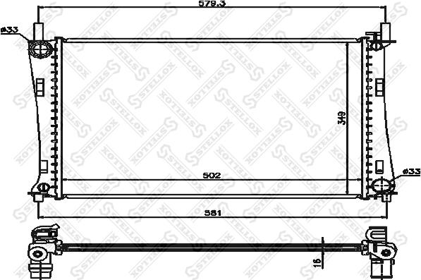 Stellox 10-25157-SX - Радіатор, охолодження двигуна autocars.com.ua