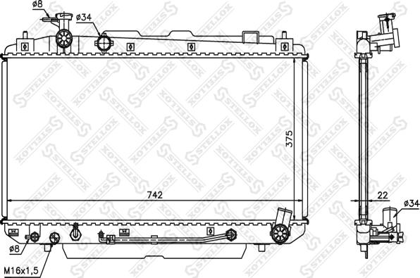 Stellox 10-25185-SX - Радиатор, охлаждение двигателя avtokuzovplus.com.ua