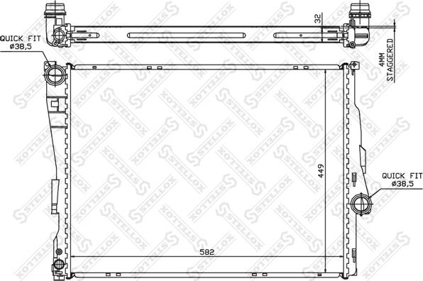 Stellox 10-25195-SX - Радіатор, охолодження двигуна autocars.com.ua