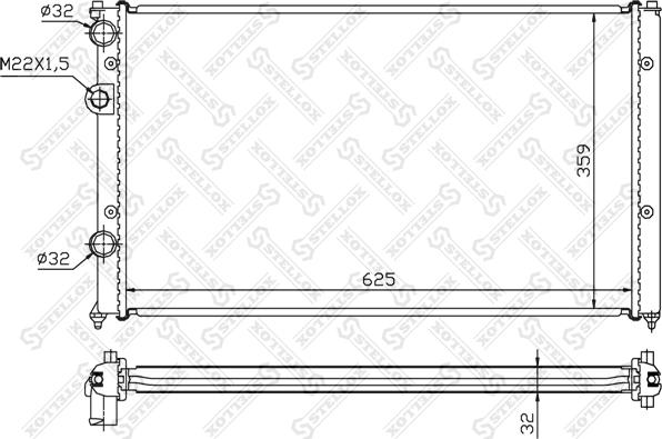 Stellox 10-25199-SX - Радіатор, охолодження двигуна autocars.com.ua