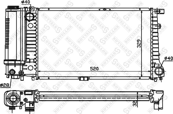 Stellox 10-25207-SX - Радіатор, охолодження двигуна autocars.com.ua