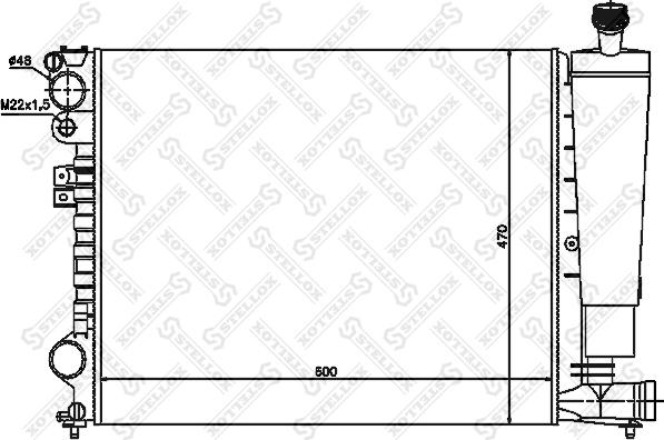 Stellox 10-25209-SX - Радиатор, охлаждение двигателя avtokuzovplus.com.ua