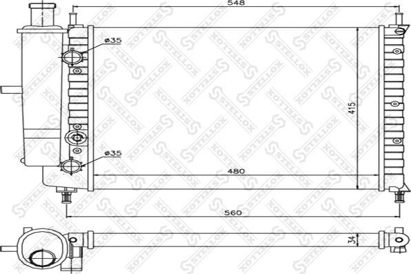 Stellox 10-25210-SX - Радіатор, охолодження двигуна autocars.com.ua