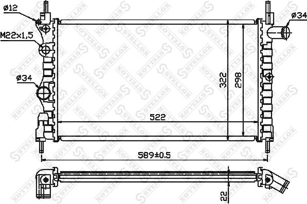 Stellox 10-25223-SX - Радиатор, охлаждение двигателя autodnr.net