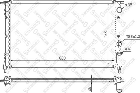 Stellox 10-25235-SX - Радіатор, охолодження двигуна autocars.com.ua