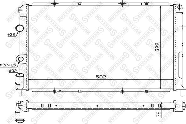 Stellox 10-25237-SX - Радиатор, охлаждение двигателя avtokuzovplus.com.ua