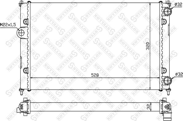 Stellox 10-25244-SX - Радіатор, охолодження двигуна autocars.com.ua