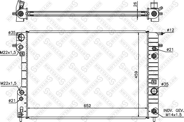 Stellox 10-25247-SX - Радіатор, охолодження двигуна autocars.com.ua