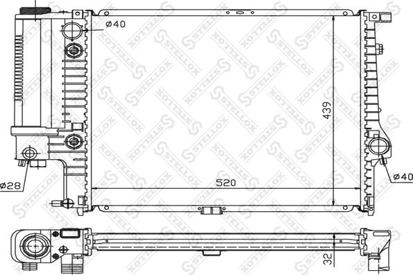 Stellox 10-25250-SX - Радіатор, охолодження двигуна autocars.com.ua