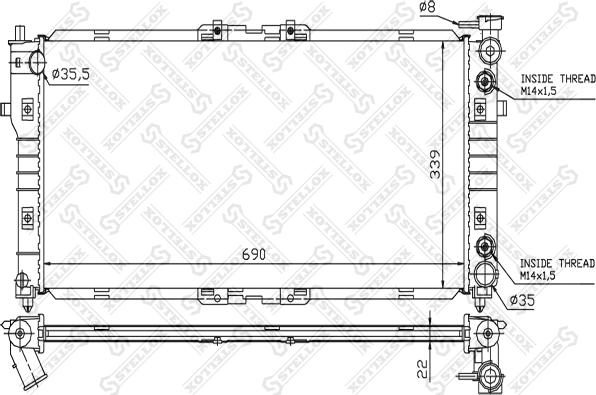 Stellox 10-25254-SX - Радиатор, охлаждение двигателя avtokuzovplus.com.ua