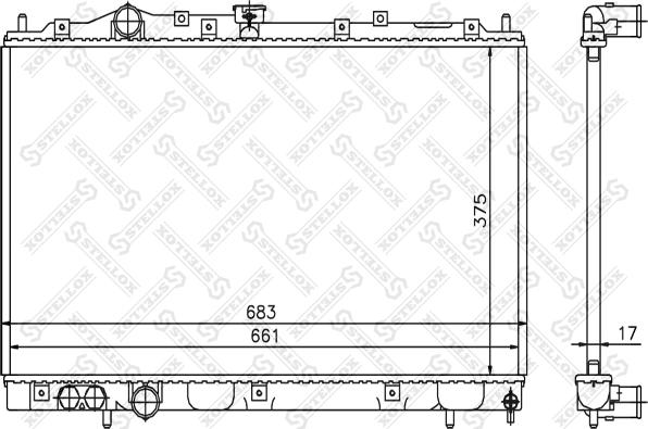 Stellox 10-25258-SX - Радіатор, охолодження двигуна autocars.com.ua