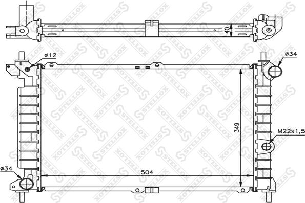 Stellox 10-25259-SX - Радіатор, охолодження двигуна autocars.com.ua