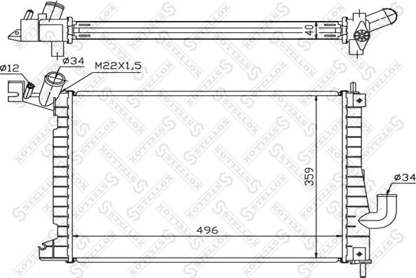 Stellox 10-25262-SX - Радіатор, охолодження двигуна autocars.com.ua