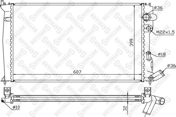 Stellox 10-25272-SX - Радиатор, охлаждение двигателя autodnr.net