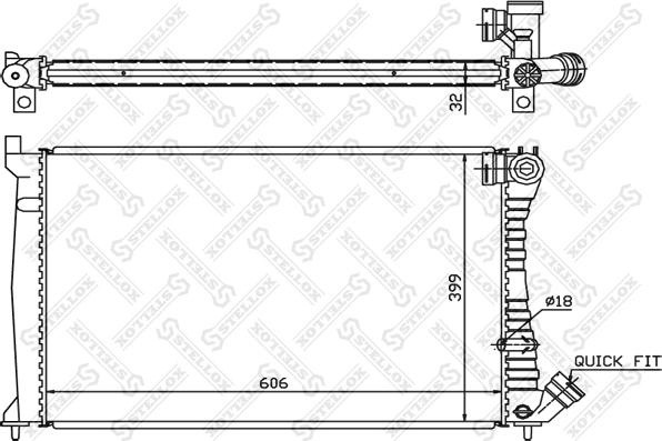 Stellox 10-25276-SX - Радиатор, охлаждение двигателя autodnr.net