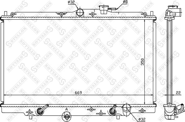 Stellox 10-25277-SX - Радіатор, охолодження двигуна autocars.com.ua