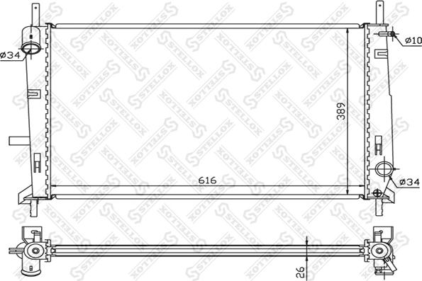 Stellox 10-25291-SX - Радиатор, охлаждение двигателя avtokuzovplus.com.ua