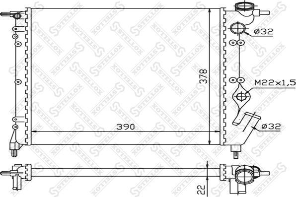 Stellox 10-25293-SX - Радіатор, охолодження двигуна autocars.com.ua