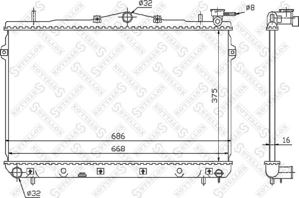 Stellox 10-25304-SX - Радиатор, охлаждение двигателя avtokuzovplus.com.ua