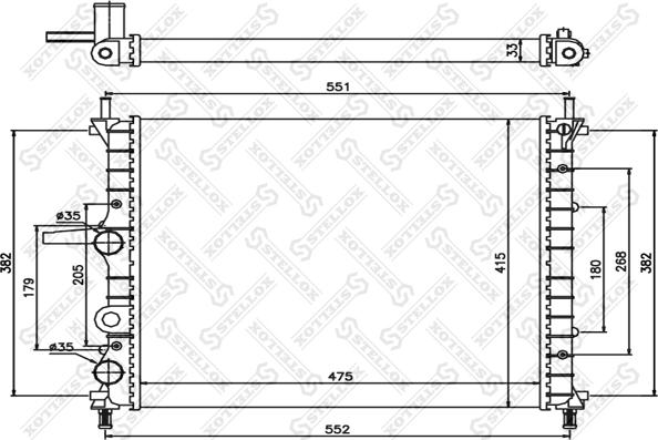 Stellox 10-25332-SX - Радіатор, охолодження двигуна autocars.com.ua