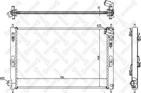 Stellox 10-25349-SX - Радіатор, охолодження двигуна autocars.com.ua