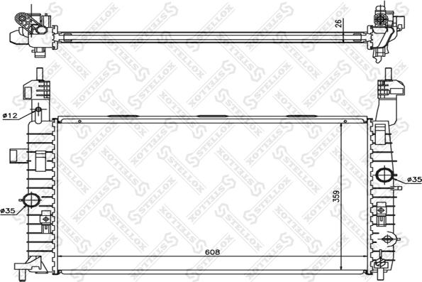 Stellox 10-25351-SX - Радіатор, охолодження двигуна autocars.com.ua