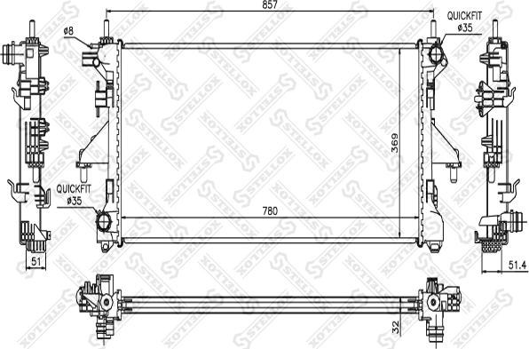 Stellox 10-25355-SX - Радиатор, охлаждение двигателя avtokuzovplus.com.ua