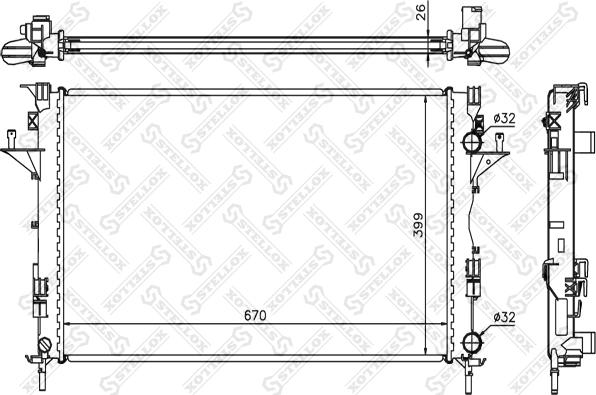 Stellox 10-25357-SX - Радіатор, охолодження двигуна autocars.com.ua