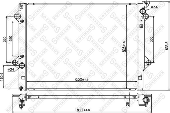 Stellox 10-25364-SX - Радиатор, охлаждение двигателя autodnr.net