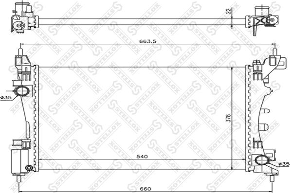 Stellox 10-25366-SX - Радиатор, охлаждение двигателя avtokuzovplus.com.ua