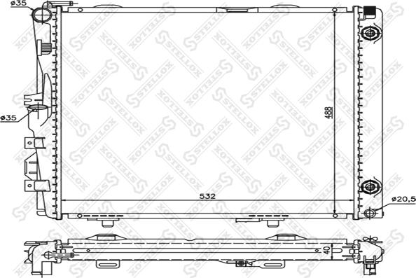 Stellox 10-25368-SX - Радіатор, охолодження двигуна autocars.com.ua