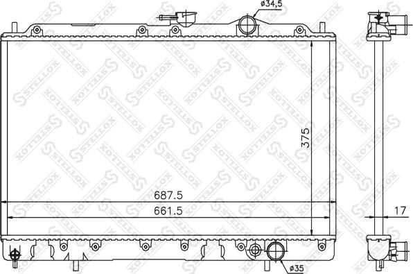 Stellox 10-25370-SX - Радіатор, охолодження двигуна autocars.com.ua