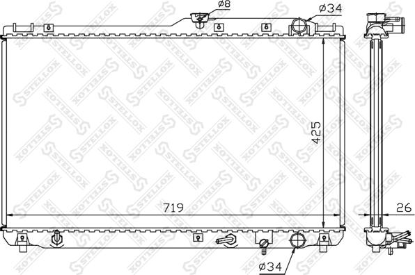 Stellox 10-25372-SX - Радіатор, охолодження двигуна autocars.com.ua