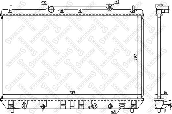 Stellox 10-25383-SX - Радіатор, охолодження двигуна autocars.com.ua