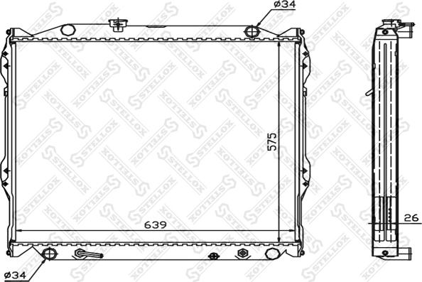 Stellox 10-25384-SX - Радіатор, охолодження двигуна autocars.com.ua