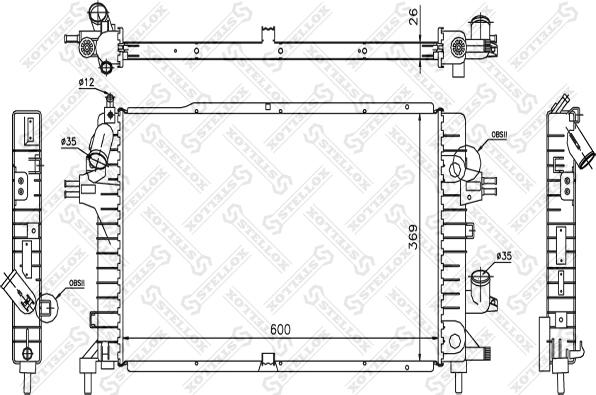 Stellox 10-25388-SX - Радіатор, охолодження двигуна autocars.com.ua