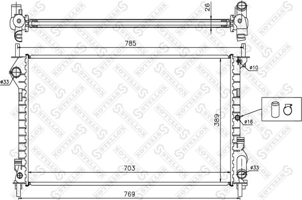 Stellox 10-25395-SX - Радиатор, охлаждение двигателя avtokuzovplus.com.ua