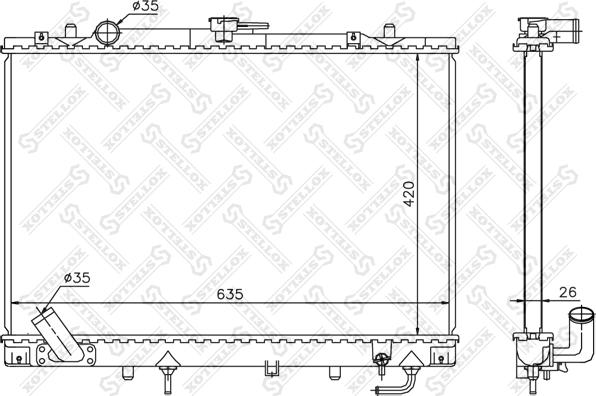 Stellox 10-25398-SX - Радіатор, охолодження двигуна autocars.com.ua