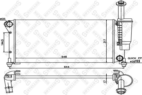 Stellox 10-25406-SX - Радиатор, охлаждение двигателя avtokuzovplus.com.ua