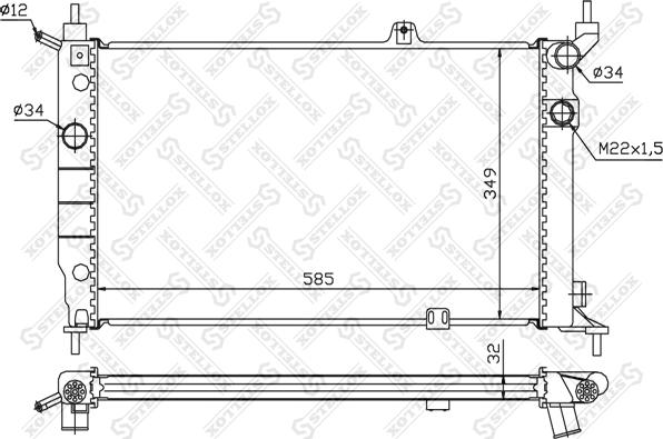 Stellox 10-25416-SX - Радіатор, охолодження двигуна autocars.com.ua