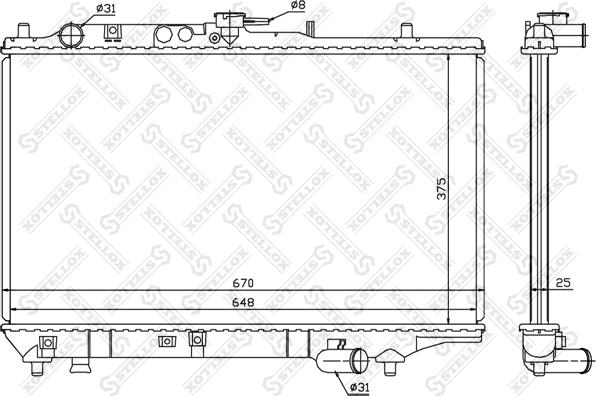 Stellox 10-25430-SX - Радіатор, охолодження двигуна autocars.com.ua