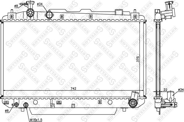 Stellox 10-25441-SX - Радиатор, охлаждение двигателя avtokuzovplus.com.ua