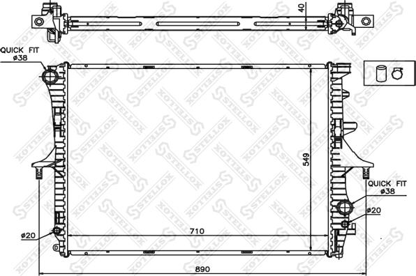 Stellox 10-25445-SX - Радіатор, охолодження двигуна autocars.com.ua