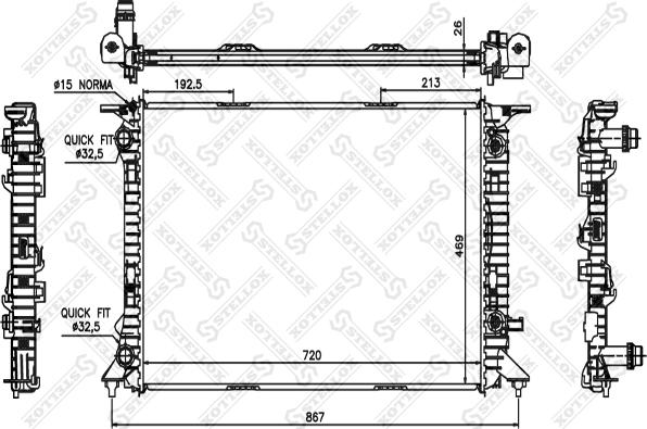 Stellox 10-25451-SX - Радіатор, охолодження двигуна autocars.com.ua