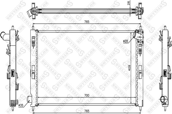 Stellox 10-25452-SX - Радіатор, охолодження двигуна autocars.com.ua