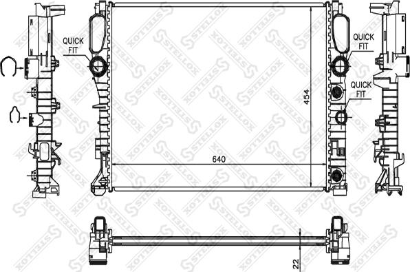 Stellox 10-25454-SX - Радиатор, охлаждение двигателя avtokuzovplus.com.ua